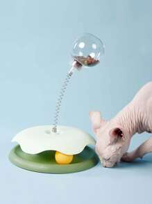 PETSIN 1 件装猫咪益智漏食球玩具旋转球互动自娱缓解小猫无聊玩具 - 彩色 - 查看 2