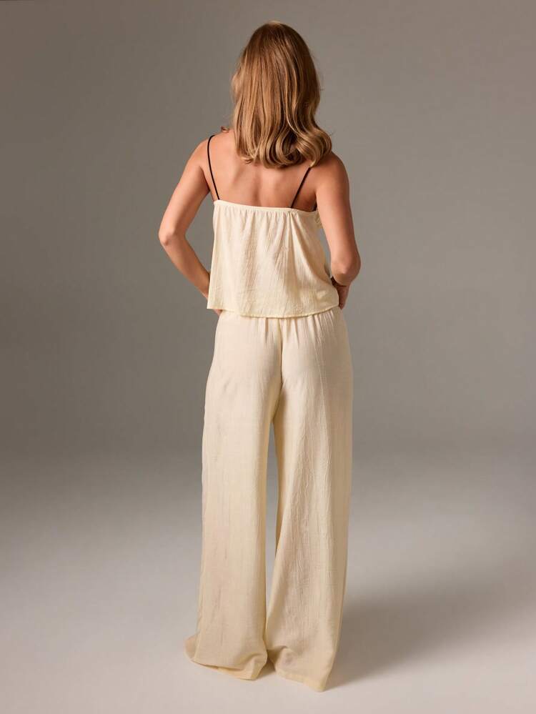 Long Sleeve Button Up Pajama With Bow And Ruffle Trim