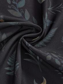 ROMWE Fairycore Plus Size Dark Vintage Mysterious Star & Plant All-Over Print Pants - Multicolor - View 4