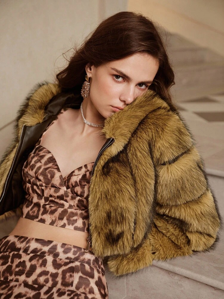 Women's Sexy Short Hooded Jacket, Stylish & Wild, Suitable For Fall, Autumn, Winter, Elegant, Chic, New Year, Casual, Luxury