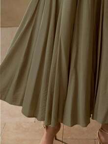 MOTF PREMIUM FOLD PLEATED FLOWY SKIRT - Army Green - View 3