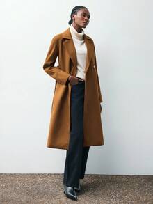 Maija Áo khoác dài hai mặt dành cho nữ mùa thu sớm 2025, mùa đông thu cho nữ, trang phục Halloween cho nữ, trang phục năm mới cho nữ, trang phục Lễ Tạ ơn cho nữ, trang phục thường ngày cho nữ, áo khoác màu nâu - Màu Khaki - Xem 9