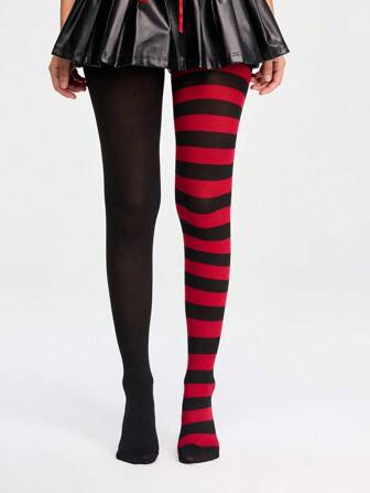 Grunge Punk 1 pieza Medias/Pantimedia/Leggings asimétricos y sexys para mujeres