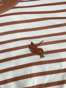 INAWLY Women's Striped Embroidered Knight Long Sleeve Round Neck T-Shirt Fall Cloth For Women - Multicolor - View 7