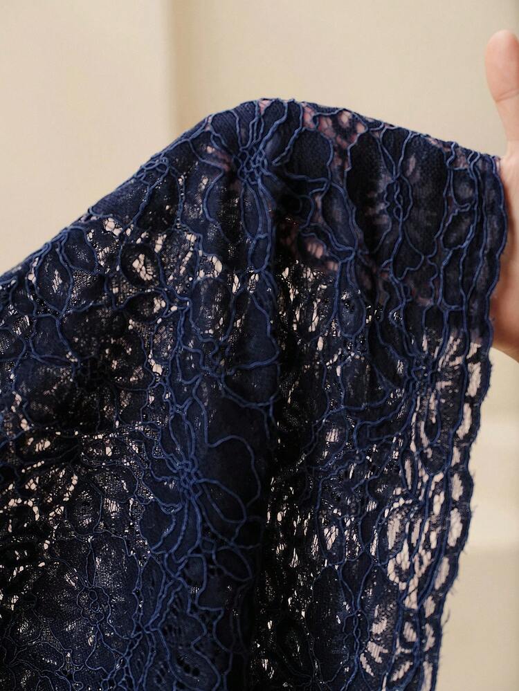 Women's Lace Hollow-Out Elegant Office Wear Long Sleeve Blazer & Pants Suit, Spring/Summer