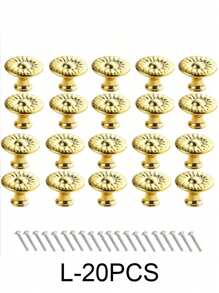 20 个装金色简约单孔橱柜抽屉拉手，圆形家具旋钮，适用于橱柜和衣柜门抽屉把手，极具吸引力的橱柜旋钮拉手简约把手，不锈钢厨柜复古把手，橱柜浴室现代门把手，厨房创意抽屉家具五金 - 彩色 - 查看 27