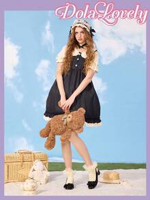 Dola Lovely Zapatos de tacón alto con estilo Lolita elegante, color negro clásico, versátil para Halloween y Navidad - Negro - Ver 5