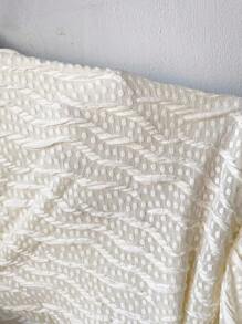 SHEIN Clasi Top Peplum de Cor Sólida Semitransparente com Textura e Decote em V, Estilo Casual de Férias, Primavera/Verão/Outono