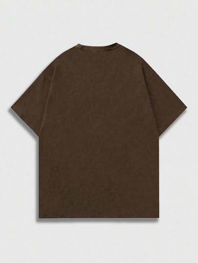 Street Life T-shirt à manches courtes avec étoile à cinq branches brodée pour hommes, convient pour le port quotidien au printemps/été