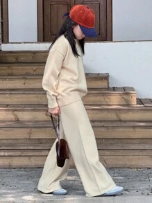 DAZY Girls Turtleneck Sweater Set, Fall Outfit - Apricot - View 2