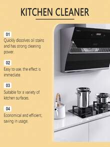 1pc 120ml Multi-Purpose Foaming Cleaning Agent, Kitchen Degreaser Cleaner, Suitable For Stove, Oven, Sink, Wall, And Countertop Oil Stains And Grime