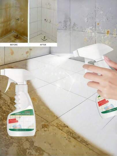 1pc 120ml Tile Cleaner, For Shower, Glass Bath Door, Bathtub, Mirrored Surface, Faucet, Ceramic Tile Wall.Deeply Cleans Tile Grouts, Easily Removes Stubborn Dirt. Quickly Penetrates Dirt, Greatly Shortens Cleaning Time. Home Stain Remover, Tile Countertop Cleaner, Household Environment Cleaning Spray