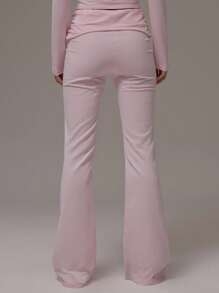 MUSERA 修身喇叭扭腰打底裤，休闲机场居家服，返校季、秋季、夏季、复活节 - 粉色 - 查看 4
