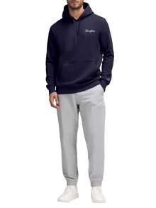 Champion Men's Casual Versatile Minimalist Drawstring Pocket Hoodie - Blue - View 3