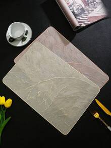 SHEIN 1-8 miếng lót đĩa PVC hình chữ nhật đơn giản, có thể giặt, dễ vệ sinh, có thể lau chùi, không trơn trượt, chịu nhiệt, miếng lót bàn ăn, màu Acacia ngọt ngào, miếng lót đĩa thanh lịch, cách bày bàn, miếng lót bàn bếp, trang trí tiệc cưới ngày lễ - Nhiều màu - Xem 7