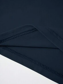 SHEIN Handmade Flower Network Mesh 3D Three-Dimensional Flower Ornament Blue Women's T-Shirt - Royal Blue - View 5