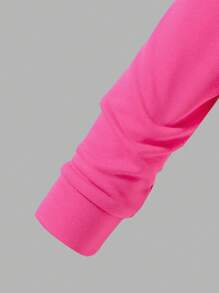 女童连帽卫衣，内置吊带背心，搭配阔腿裤，时尚百搭，简约风格 - 粉色 - 查看 5