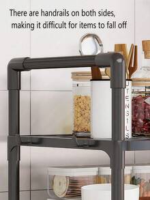 SHEIN 1pc Multi-Functional Countertop Storage Rack, Thickened Kitchen Microwave Oven Rack, Household Storage Shelf For Kitchen, Living Room, Bedroom Tabletop