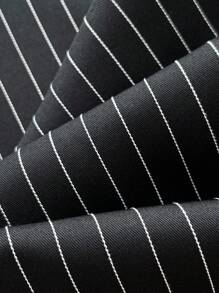 Elamini 女士職場利器——直條紋西裝馬甲和裤子套裝 - 黑色 - 查看 4