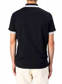Hugo Boss Áo thun polo tay ngắn kẻ sọc thường ngày dành cho nam - 409 Xanh đậm - Xem 2