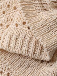 DAZY 3D Floral V-Neck Hollow Out Short Sleeve Dress, Unique Design Women Coverup - Khaki - View 7