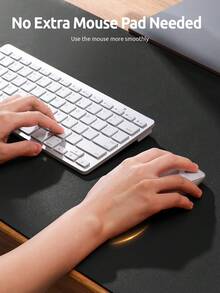 SHEIN 1 tấm lót chuột trơn màu, tấm lót bàn làm việc tối giản cho gia đình, văn phòng, trường học, chất liệu da PU - Màu đen - Xem 5