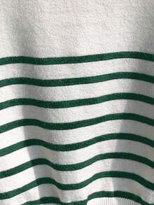 SHEIN 1 Piece Young Boy Leisure College Comfortable Fashion Simple Practical All-Match With Half Door Lapel Stripe Soft Comfortable Thick Warm Sweater Suitable For Outdoor Play Suitable For School Back To School Daily Suitable For School Suitable For Travel Suitable For Sports Suitable For Spring Autumn And Winter Fall