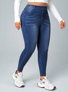 Flexra Frauen Große Größen Jeans mit elastischem Bund und schlanker Passform