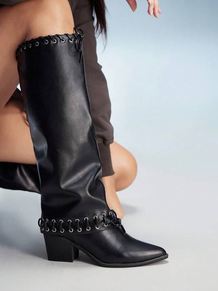 CUCCOO GRLICON Women's Pointed Toe Asymmetric Heel Sexy Attractive Versatile High-Quality Mesh Fashion Ankle Boots, Suitable For Wearing In Autumn, Halloween, Christmas, Parties, Music Festivals