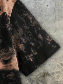 AXEPEAK Oversized Men's Cotton Tie-Dye Letter Graphic Vintage T-Shirt, Summer