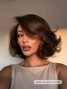 ALL READY WIG 戴上即用无胶鲍勃假发 4# 彩色波浪前蕾丝人发假发 适合女士 巧克力棕色 预拔和预剪 5x6 蕾丝闭合 无需胶水 适合初学者 8 英寸 - S4 - 查看 2