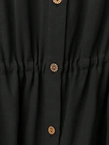 SHEIN Essnce Plus Size Women's Spring And Summer Fashion Casual Loose Comfortable Daily Cool Fabric Apricot Long Sleeve Button Waist Shirt And Wide Leg Pants Two Pieces Set, Conservative Clothing, Pants Set