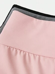 SHEIN Girlism 3条/套 少女修身休闲纯色舒适宽腰短裤 女童骑行短裤 女童瑜伽短裤 3条装短裤