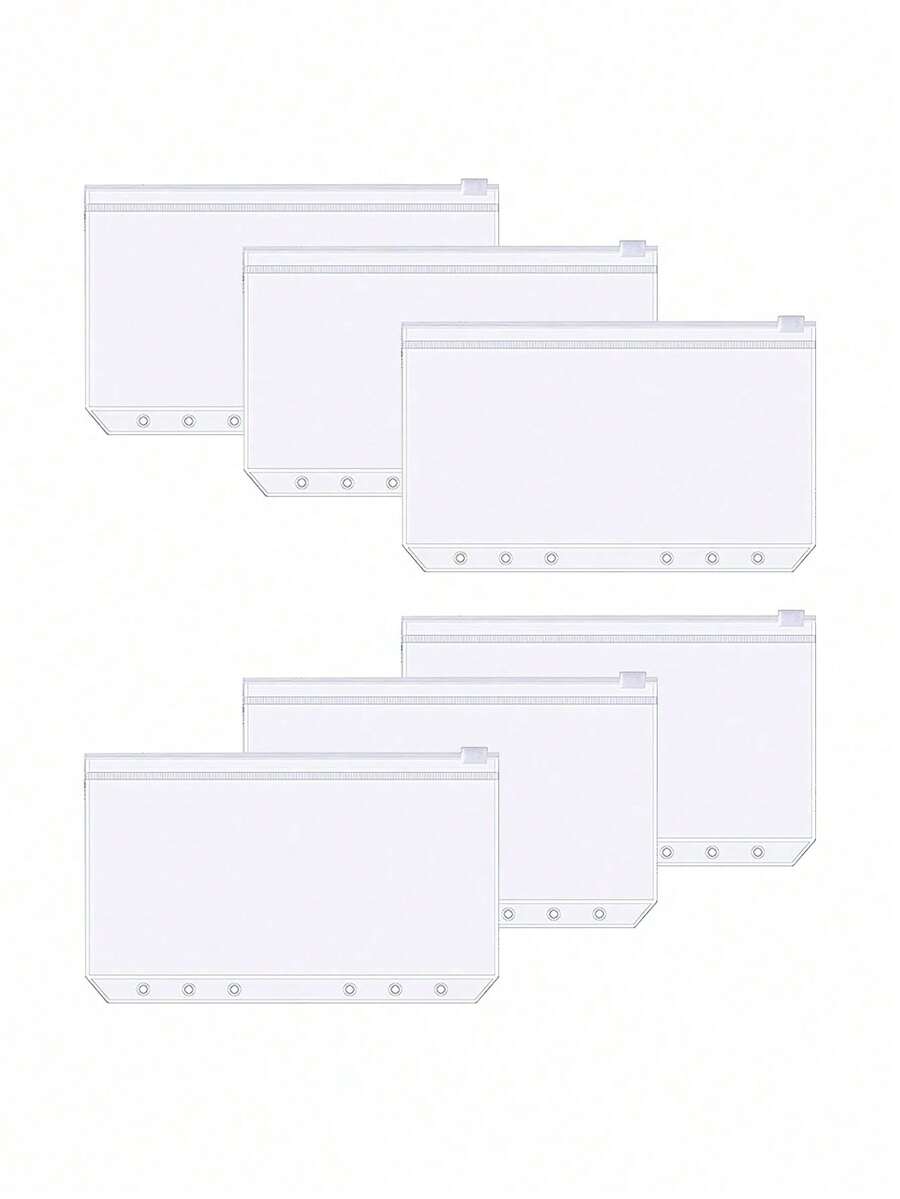 SHEIN A6、A5、A7 或 2 套 A6 透明 PVC 拉链袋 - 無色 - 查看 1