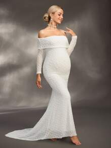 Cheriluna Maternity 孕妇装圣诞节优雅派对婴儿洗礼派对拍摄礼服