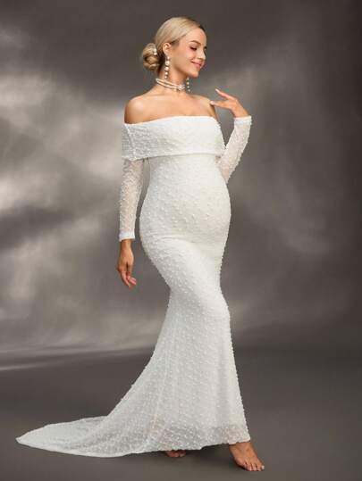 Cheriluna Maternity 孕妇装圣诞节优雅派对婴儿洗礼派对拍摄礼服