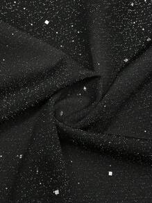 Sweetra Váy dự tiệc viền kép viền kim loại cỡ lớn, thắt eo - màu đen - Xem 7