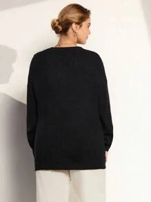 Momelise 大码休闲宽松长袖套头毛衣