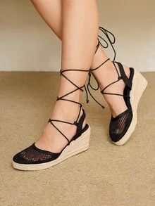 Styleloop Women's Casual Fashion Versatile Simple Breathable Wedge Shoes - Black - View 3