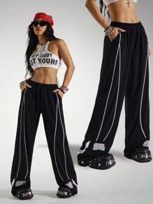 StreetHx Streetwear Women's Loose Casual Number 69 Graphic Sweatpants, Baggy Pants, Sports Sporty Style Graduation,Back To School Outfits,Graduation,Teacher Outfits For Women,Back To School Fall Cloth For Women