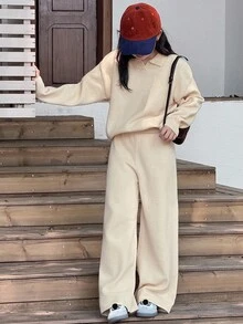 DAZY Girls Turtleneck Sweater Set, Fall Outfit - Apricot - View 6