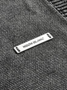 ROMWE MEN Grunge Punk Men's Casual Washed Distressed Crew Neck Knit Vest - Black - View 4