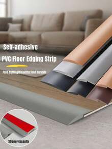 SHEIN 1pc Length 39.37inch PVC Self-Adhesive Protective Floor Mat Flat Buckle Bar Strip Suitable For Floor Door Sill Seam Edge Decoration Home Decor