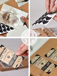 SHEIN 15 张 360 片照片角自粘贴纸，适用于 DIY 剪贴簿、相册、旅行日记、记忆簿或日记本，返校、学校用品 - 彩色 - 查看 5