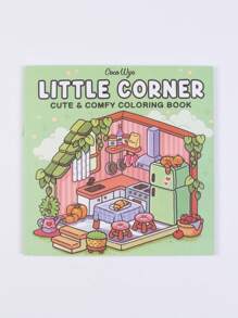 SHEIN 1pc Nook: Sách tô màu với thiết kế không gian ấm cúng siêu dễ thương để thư giãn (Tô màu không gian ấm cúng) Quà tặng cho bạn bè, cặp đôi và gia đình - màu xanh lá - Xem 12