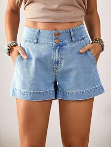 EMERY ROSE Women's Solid Color Casual Denim Shorts High Waisted Denim Shorts Denim Shorts Women Jean Shorts Summer Denim Shorts Y2k Denim Shorts