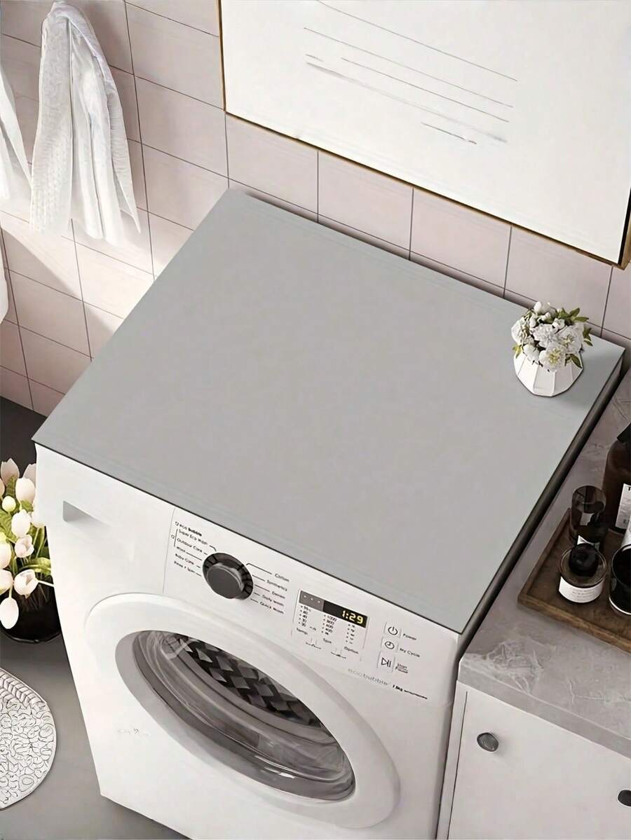1pc Gray Washer And Dryer Covers Protector Mat, Diatomaceous Washing Machine Dryer Cover For The Top, Quick Drying And Highly Absorbent Washer And Dryer Top Protector, For School, Office, Household, Travel, Bag, Organizer, Storage, Gifts For Mother , Wife, Christmas, Valentine's Day