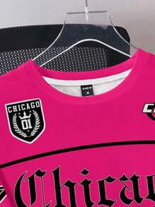 SHEIN EZwear 休闲简约篮球球衣 88 号和星星图案圆领短袖宽松 T 恤女款，适合夏季 - 彩色 - 查看 6