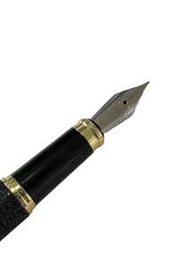 1 支 0.5 毫米磨砂黑色商务金属笔。适合日常书写、商务、办公室、学校和返校书法练习 - 黑色 - 查看 5