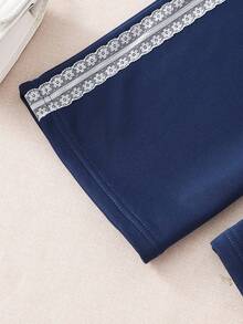 Sparklyn 青少年女孩休闲蝴蝶结运动衫和裤子套装 - 藍色 - 查看 7